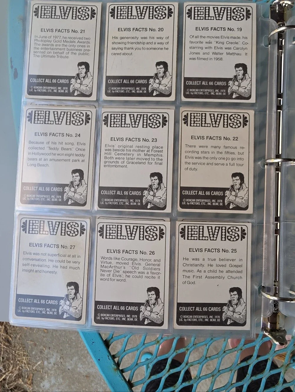 Elvis Trading Card Set 1978 Complete 66 Cards Boxcar Enterprises In Sleeves Vtg